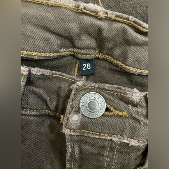 NWT RE/DONE 90s High Rise Loose Brown Jeans Distressed,Raw Hem Size 26 - Picture 6 of 8